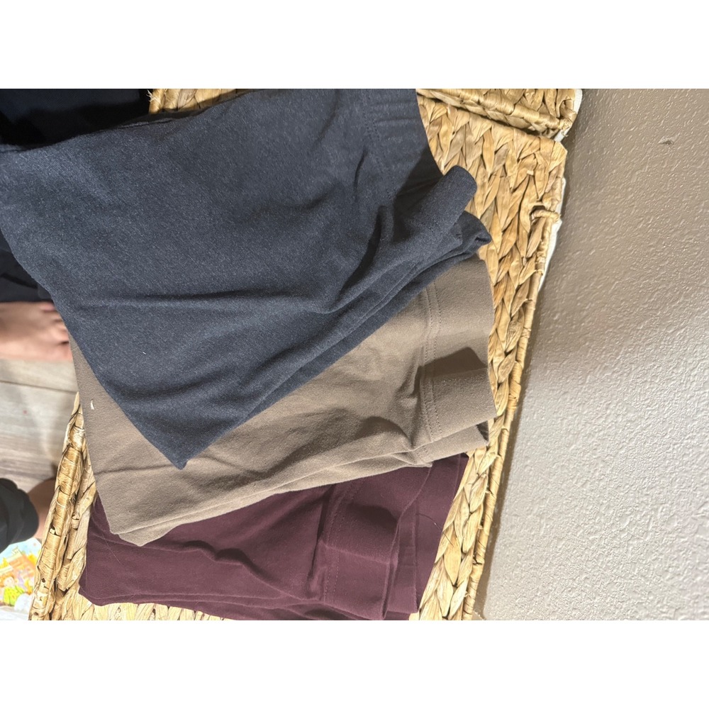 Old Navy Womens Leggings Bundle Size M Gray Burgundy Brown Cotton Blend 3 Pack